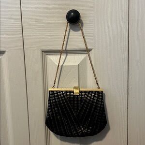 Vintage Elegant Black and Gold Clutch